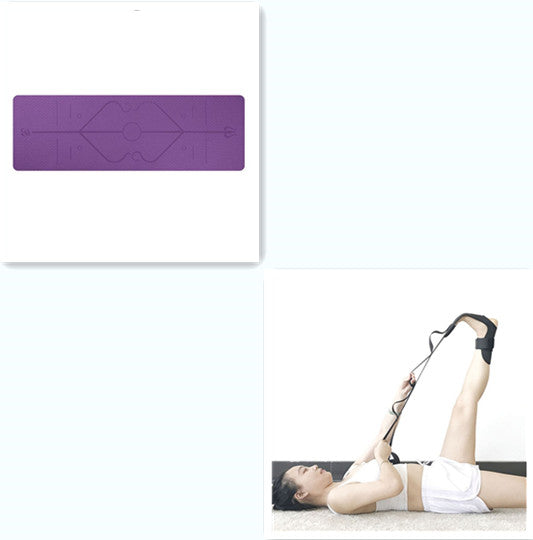 Non Slip TPE Yoga Mat Position Line Beginner - Comfy Collectors