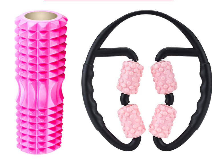 Multifunctional Muscle Massager Relaxation Roller Ring Clamp Yoga Body Shaping 4 Wheels Fitness Device for Sports - Comfy Collectors