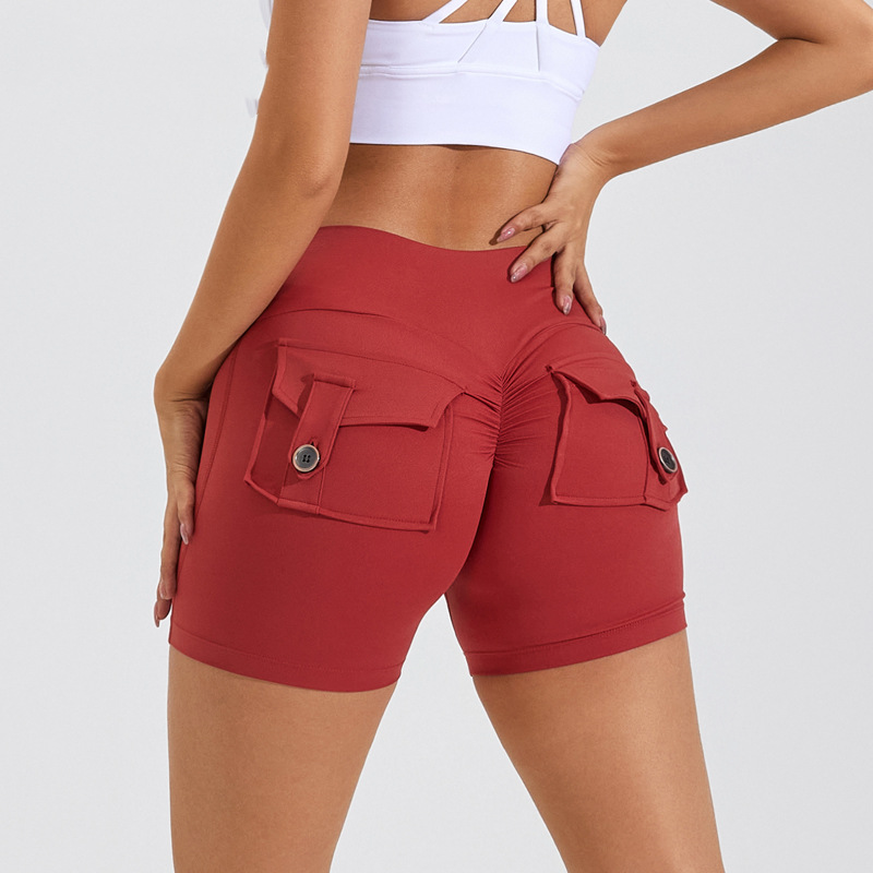 High Waist Hip Lifting Shorts With Pockets Quick Dry Yoga Fitness Sports Pants Summer Women Clothes - Comfy Collectors