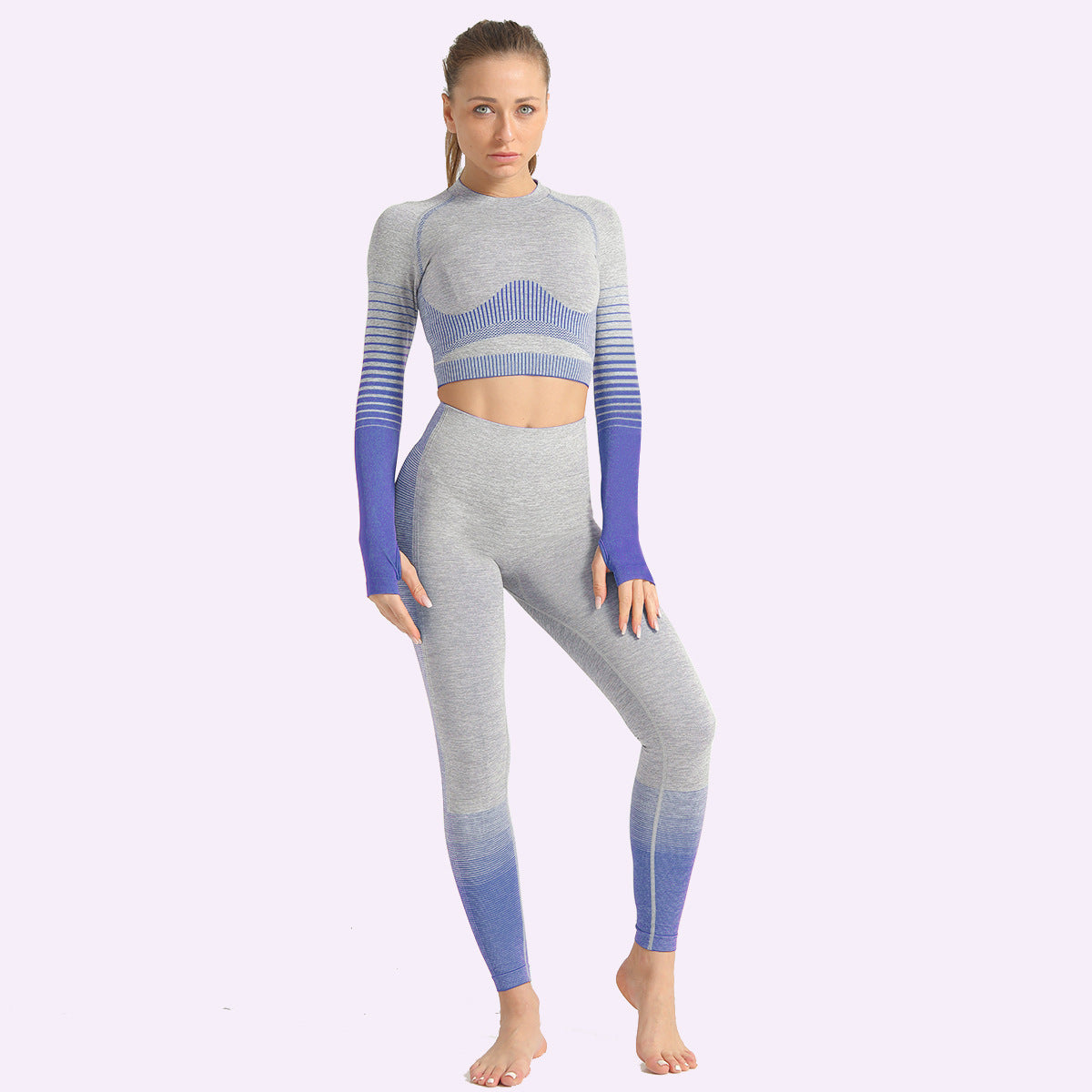 LANTECH Women Yoga Sets Gym Fitness Athletic 2 Pcs Sports Suits Set Pants Leggings Sportswear Leggings Seamless Sports Shirts - Comfy Collectors