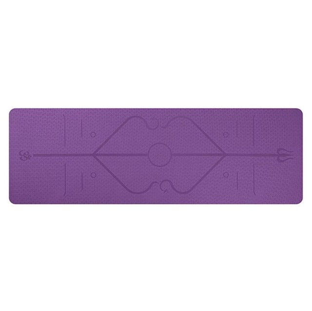 Non Slip TPE Yoga Mat Position Line Beginner - Comfy Collectors