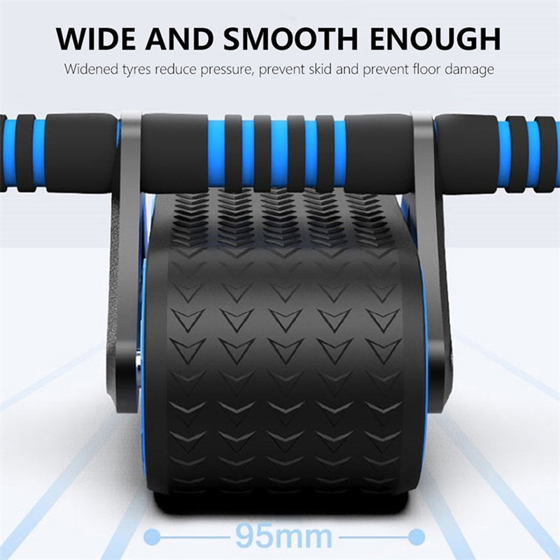 Double Wheel Abdominal Exerciser Women Men Automatic Rebound Ab Wheel Roller Waist Trainer Gym Sports Home Exercise Devices - Comfy Collectors