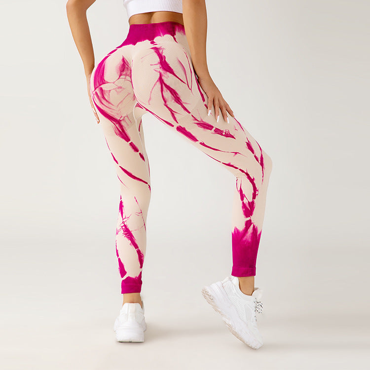 Seamless Tie-dye Yoga Pants Fitness Running Workout Pants - Comfy Collectors