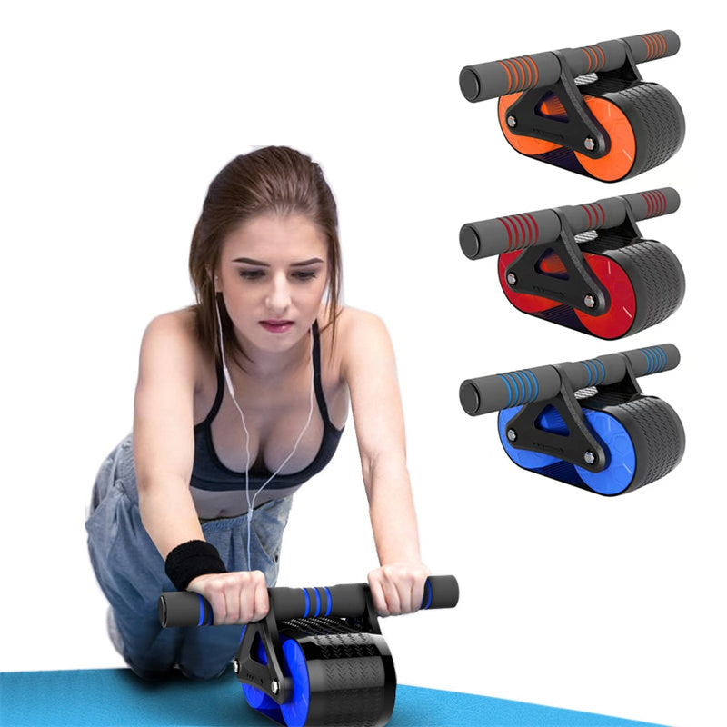 Double Wheel Abdominal Exerciser Women Men Automatic Rebound Ab Wheel Roller Waist Trainer Gym Sports Home Exercise Devices - Comfy Collectors